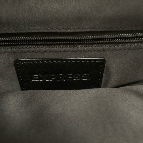 NIB Express Black Velvet Clutch with Sequin Design